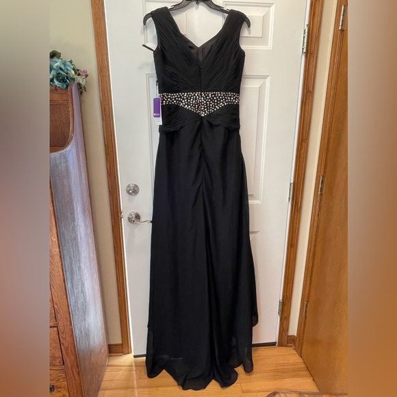 JJ’s House Dress 14 Formal Special Occasion & Wedding Black Ruched Sequins Beads - Picture 2 of 11